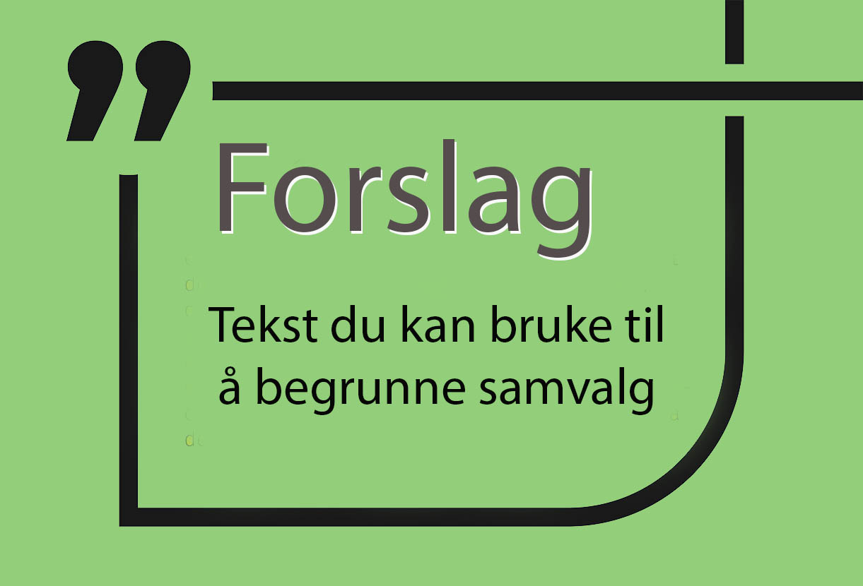 Tekst som begrunner samvalg